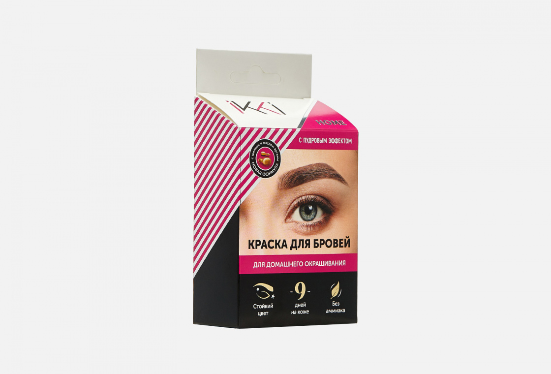 Набор для домашнего окрашивания бровей Краской Коричневый IKKI HOME Eyebrow  dye kit — купить в Алматы